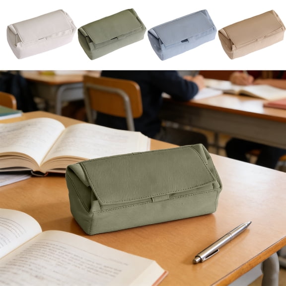 Under $1!Special Pencil Case Pouch, Flap Canvas Large Capacity Pencil Case forTeens High Capacity Pencil Pouch Multi-compartment with Zipper Pen Bag for Office Supplies Stationery Organizer, Blue