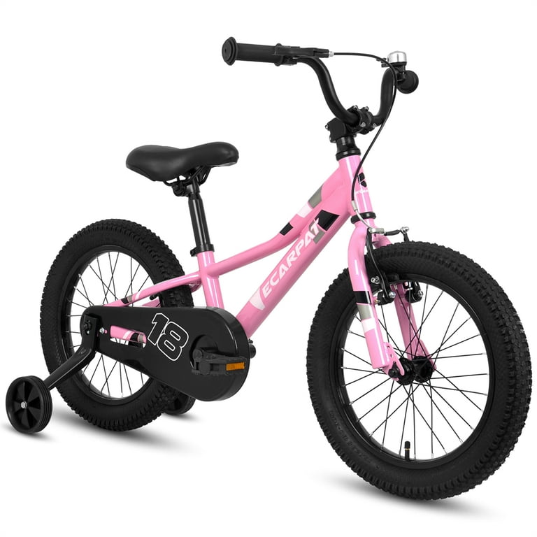 1 Speed Kids Bike with 18 Inch Wheels Baby Toy Child Bicycles with Removable Training Wheels and Front V Brake Rear Holding Brake for Boys Girls Walmart