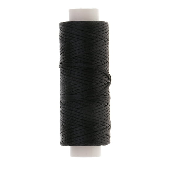 1 Spool 0.8mm Thick Leather For Sewing Waxed Flat Thread For Die Black
