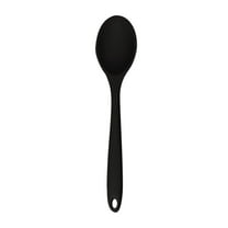 1*Spoon, Small All-In-One Silicone Spoon Black, Fdelink Small Silicone Spoon Baby Food Supplement High Temperature Non Stick Surface Special Spoon Stirring Spoon