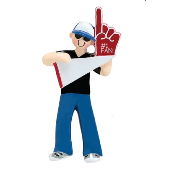 #1 Sports Fan Christmas Tree Ornament Decoration Foam Finger Pennant Fanatic New