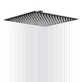 thumbnail image 1 of 1-Spray 12 in. Single Wall Mount Square Fixed Rain Shower Head in Matte Black, 1 of 7