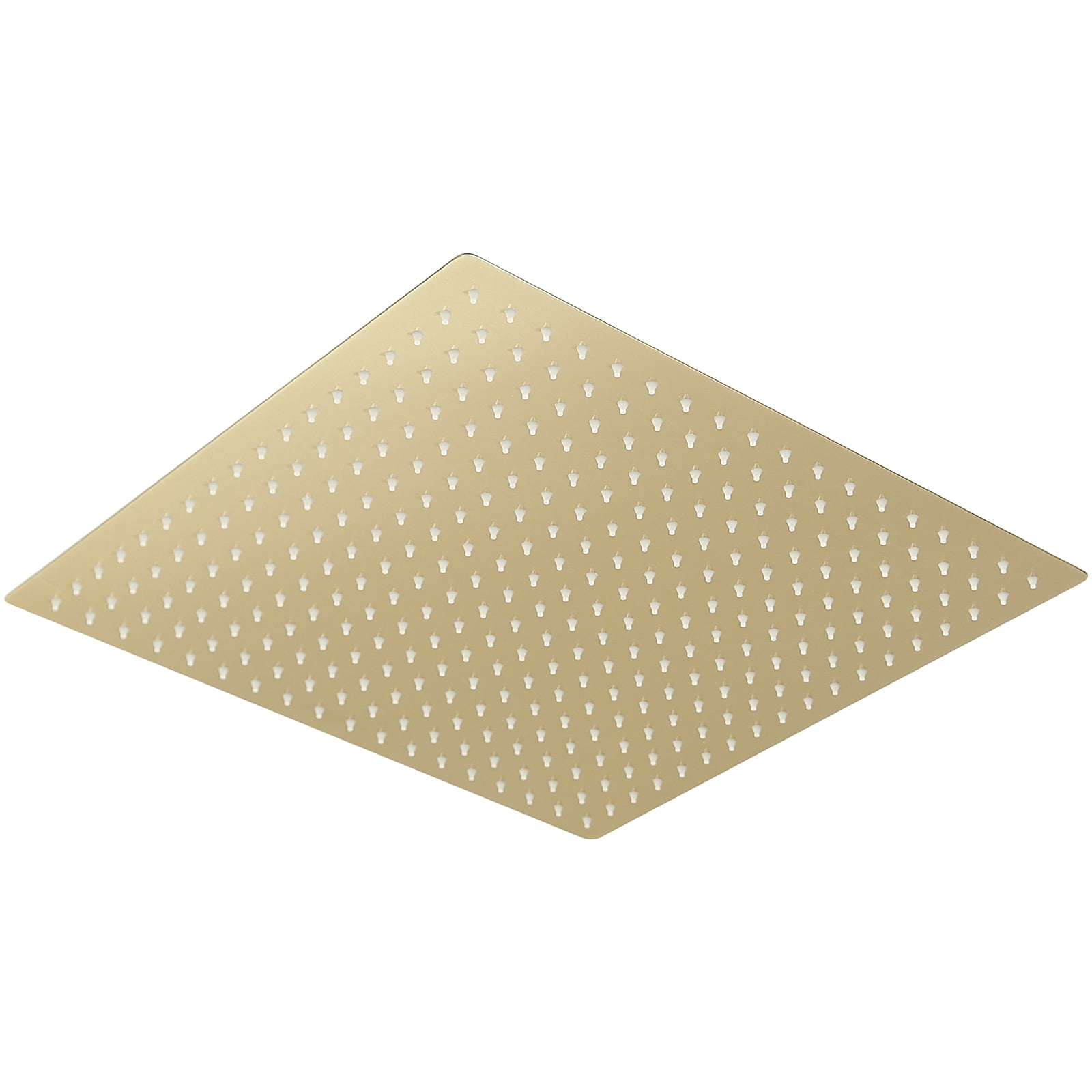 1-Spray 16 in. Single Wall Mount Square Fixed Rain Shower Head in Brushed Gold