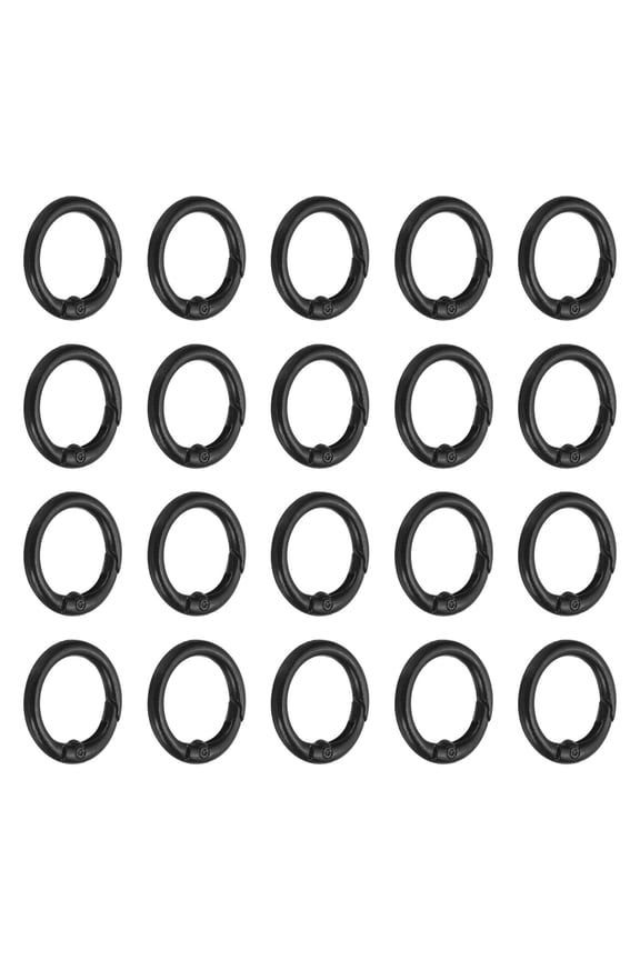1 in Spring O Ring, 50pcs O Ring Clip Keyring Clip Purse Clips Trigger Buckle Circle Metal Binder Snap Round for Handbags Straps Purse Shoulder Bag Hook Keychain, Black