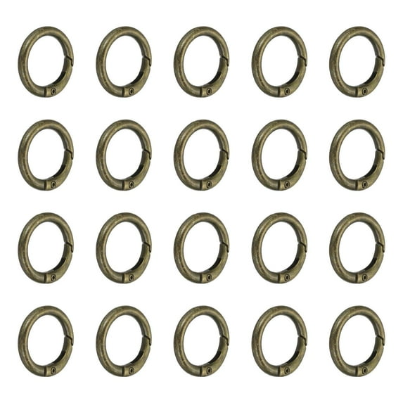 1 in Spring O Ring, 50pcs O Ring Clip Keyring Clip Purse Clips Trigger Buckle Circle Metal Binder Snap Round for Handbags Straps Purse Shoulder Bag Hook Keychain, Bronze
