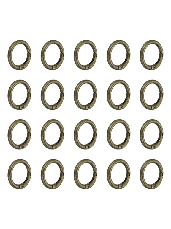 1 in Spring O Ring, 50pcs O Ring Clip Keyring Clip Purse Clips Trigger Buckle Circle Metal Binder Snap Round for Handbags Straps Purse Shoulder Bag Hook Keychain, Bronze