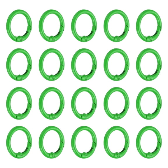 1 in Spring O Ring, 50pcs O Ring Clip Keyring Clip Purse Clips Trigger Buckle Circle Metal Binder Snap Round for Handbags Straps Purse Shoulder Bag Hook Keychain, Green