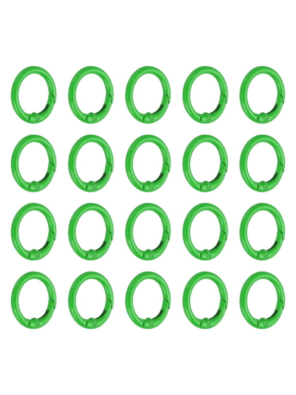 1 in Spring O Ring, 50pcs O Ring Clip Keyring Clip Purse Clips Trigger Buckle Circle Metal Binder Snap Round for Handbags Straps Purse Shoulder Bag Hook Keychain, Green