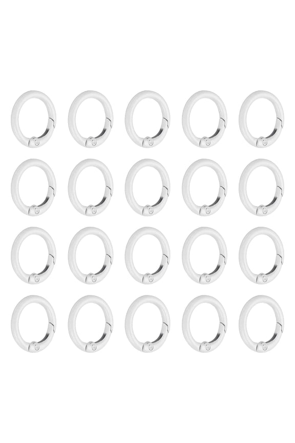 1 in Spring O Ring, 50pcs O Ring Clip Keyring Clip Purse Clips Trigger Buckle Circle Metal Binder Snap Round for Handbags Straps Purse Shoulder Bag Hook Keychain, White