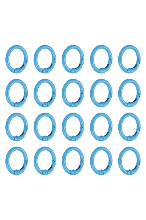 1 in Spring O Ring, 50pcs O Ring Clip Keyring Clip Purse Clips Trigger Buckle Circle Metal Binder Snap Round for Handbags Straps Purse Shoulder Bag Hook Keychain, Sky Blue