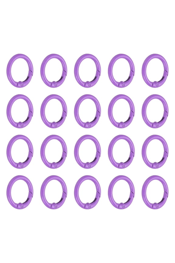 1 in Spring O Ring, 50pcs O Ring Clip Keyring Clip Purse Clips Trigger Buckle Circle Metal Binder Snap Round for Handbags Straps Purse Shoulder Bag Hook Keychain, Purple