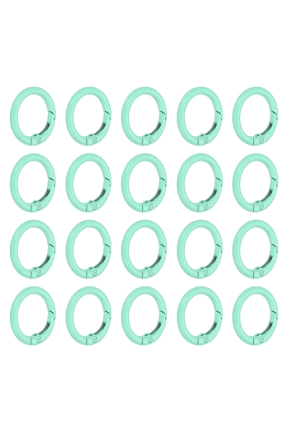 1 in Spring O Ring, 50pcs O Ring Clip Keyring Clip Purse Clips Trigger Buckle Circle Metal Binder Snap Round for Handbags Straps Purse Shoulder Bag Hook Keychain, Mint Green