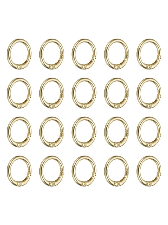 1 in Spring O Ring, 50pcs O Ring Clip Keyring Clip Purse Clips Trigger Buckle Circle Metal Binder Snap Round for Handbags Straps Purse Shoulder Bag Hook Keychain, Gold Tone