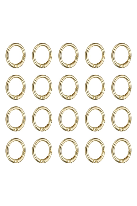 1 in Spring O Ring, 50pcs O Ring Clip Keyring Clip Purse Clips Trigger Buckle Circle Metal Binder Snap Round for Handbags Straps Purse Shoulder Bag Hook Keychain, Gold Tone