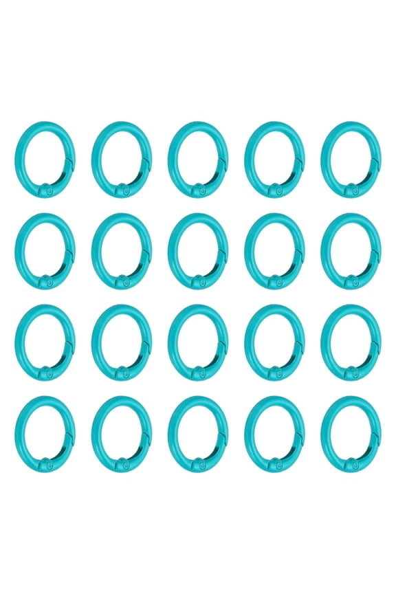 1 in Spring O Ring, 50pcs O Ring Clip Keyring Clip Purse Clips Trigger Buckle Circle Metal Binder Snap Round for Handbags Straps Purse Shoulder Bag Hook Keychain, Light Blue