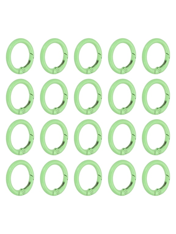 1 in Spring O Ring, 50pcs O Ring Clip Keyring Clip Purse Clips Trigger Buckle Circle Metal Binder Snap Round for Handbags Straps Purse Shoulder Bag Hook Keychain, Light Green