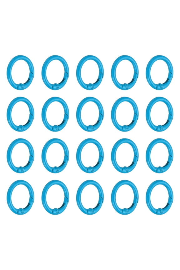 1 in Spring O Ring, 50pcs O Ring Clip Keyring Clip Purse Clips Trigger Buckle Circle Metal Binder Snap Round for Handbags Straps Purse Shoulder Bag Hook Keychain, Lake Blue