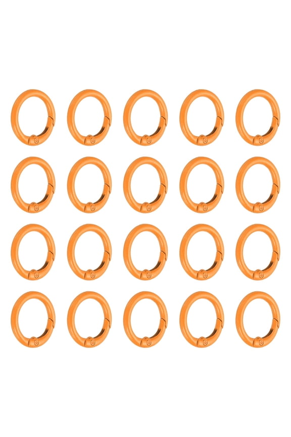 1 in Spring O Ring, 50pcs O Ring Clip Keyring Clip Purse Clips Trigger Buckle Circle Metal Binder Snap Round for Handbags Straps Purse Shoulder Bag Hook Keychain, Orange
