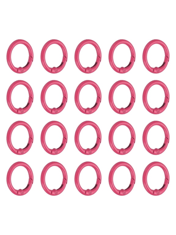 1 in Spring O Ring, 50pcs O Ring Clip Keyring Clip Purse Clips Trigger Buckle Circle Metal Binder Snap Round for Handbags Straps Purse Shoulder Bag Hook Keychain, Hot Pink