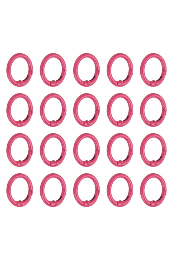 1 in Spring O Ring, 50pcs O Ring Clip Keyring Clip Purse Clips Trigger Buckle Circle Metal Binder Snap Round for Handbags Straps Purse Shoulder Bag Hook Keychain, Hot Pink