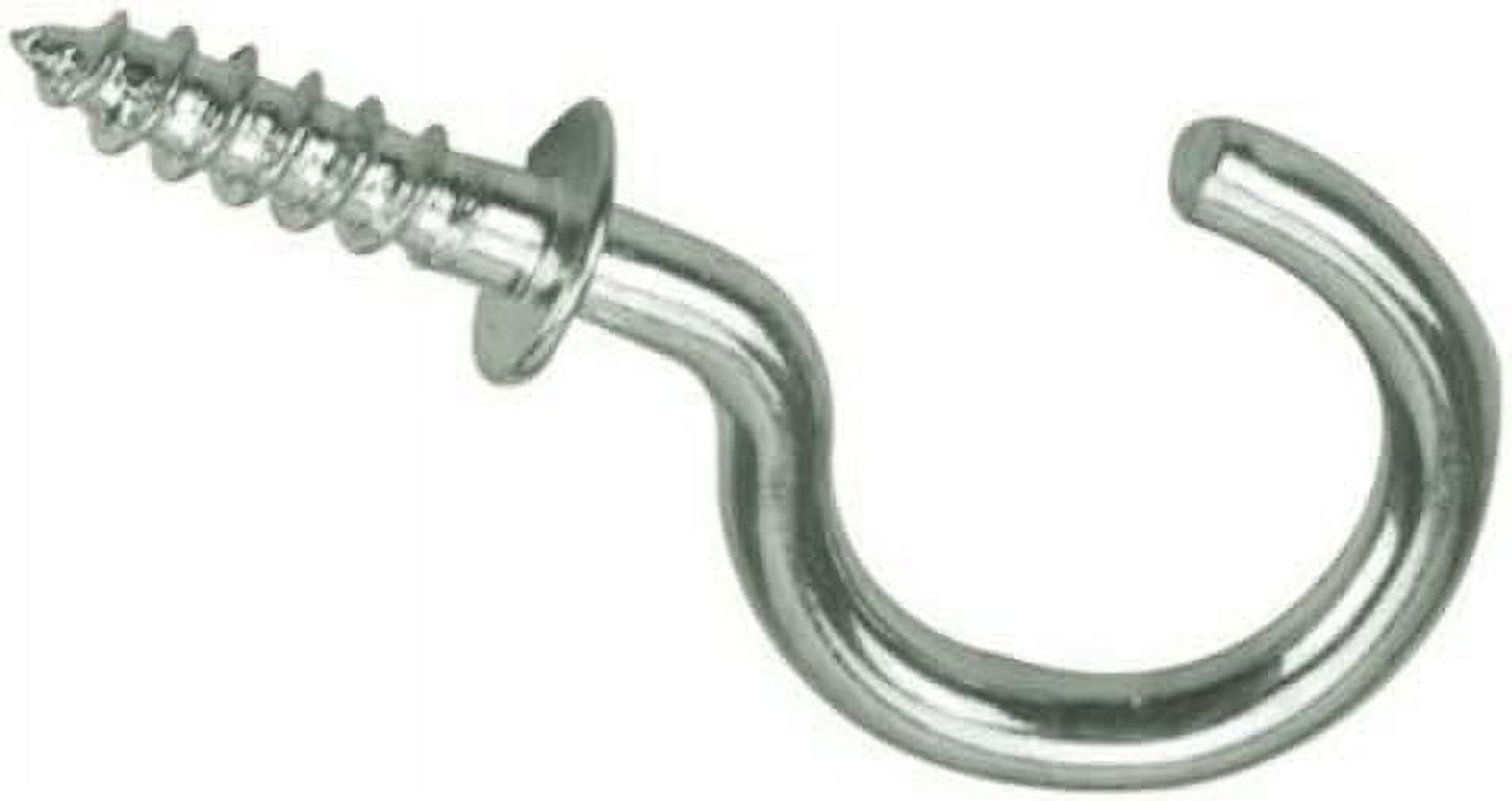 1" Stainless Steel Cup Hooks Corrosion Resistant Screw in (Pack of 10) Silver