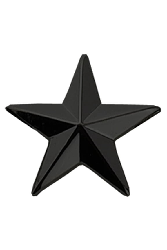 1-Inch Single Star Pin with Clutch Back, Black – Pair