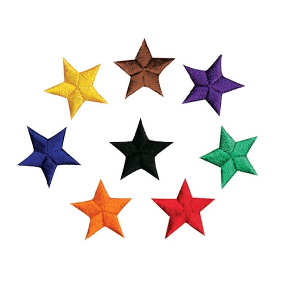 1" Star Patches, Achievement Martial Arts, Rank Promotion Patch, Karate TKD Iron-on (Green, 12 pcs)