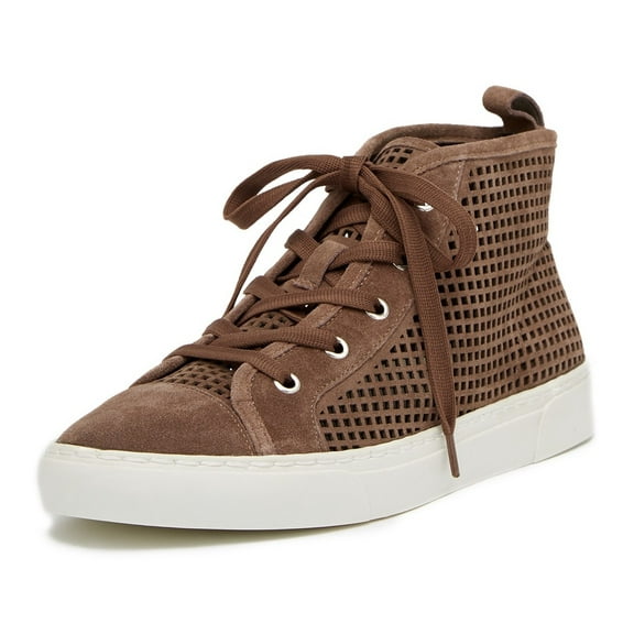 1.State Dulcia Mink Suede Perforated White Sole LaceUp High-Top Fashion Sneaker (Mink, 6)