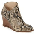 thumbnail image 1 of 1.State Kaleb Wedge Roccia Beige Snake Ankle Bootie Mid Wedge Designer Boot (6.5, Roccia), 1 of 6