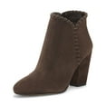 thumbnail image 1 of 1.State MYLO Chocolate Brown Suede Block Heel Round Toe Designer Ankle Booties (CHOCOLATE, 6), 1 of 5