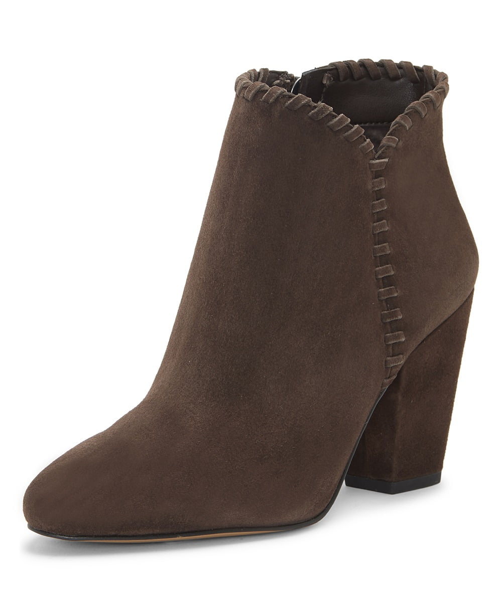 block heel booties brown