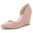 thumbnail image 1 of 1.State Melman Womens Wedge Low Heel D'orsay Pointed Toe Low Cut Dress Pumps (Pink, 10), 1 of 5