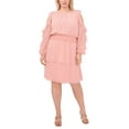 thumbnail image 1 of 1.State Plus Size Smocked Waist Cold Shoulder Dress Blush 1X, 1 of 1