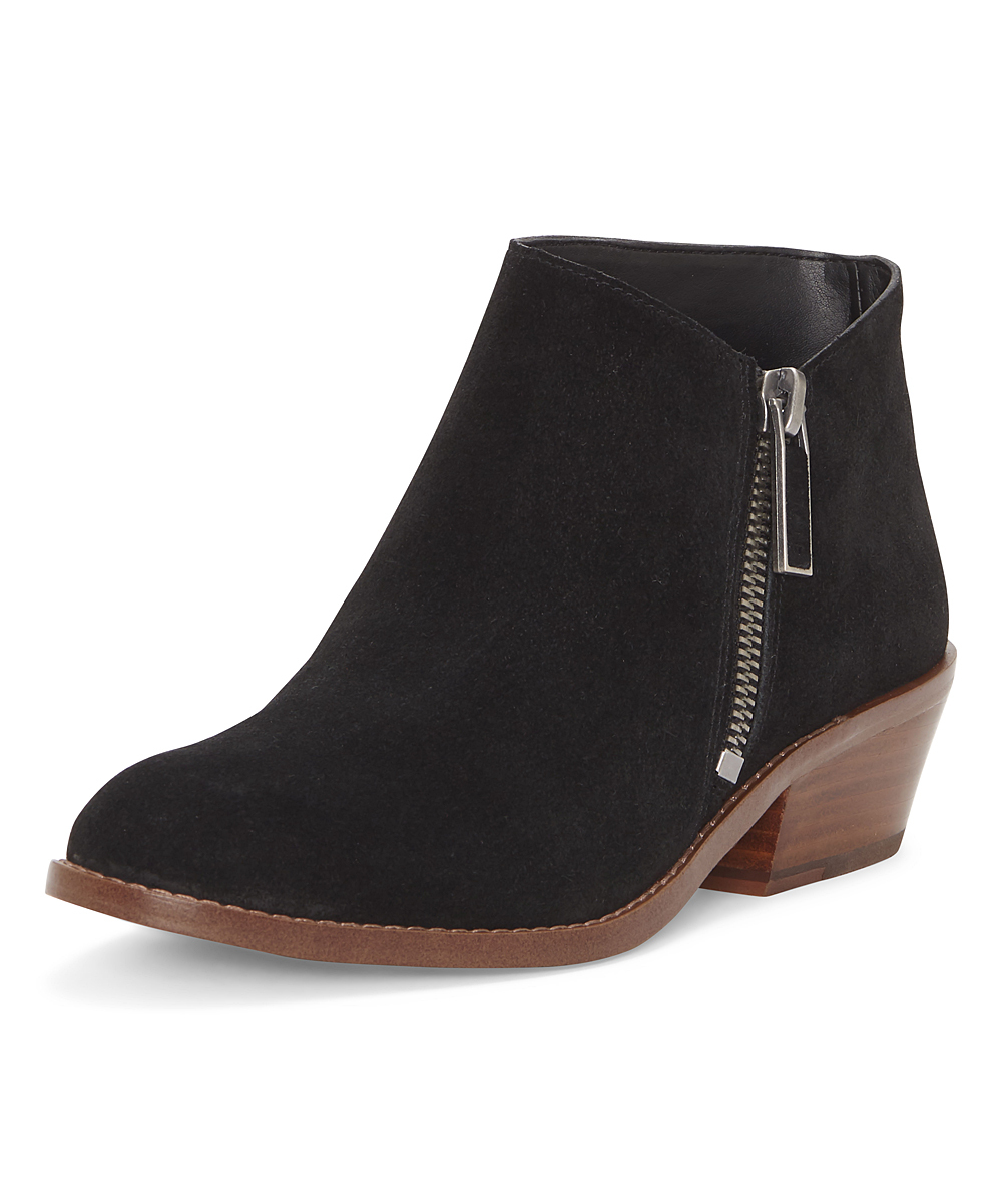 1.State Rosita Leather Boot Black Nubuck Suede Low Cut Designer Ankle Booties (Black, 7.5) - image 1 of 5