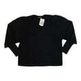 thumbnail image 1 of 1. State Women's V-Neck Rib Knit Puff Sleeve Sweater (Rich Black, XXL), 1 of 1