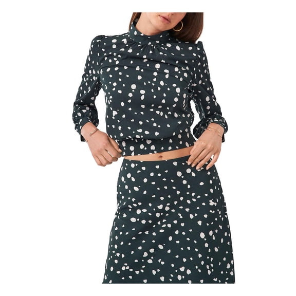 1.State Womens Animal Print Cropped Blouse