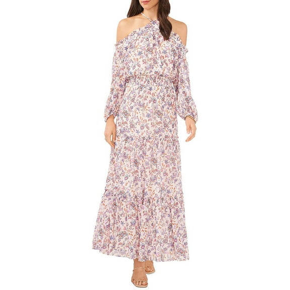 1.State Womens Chiffon Floral Print Maxi Dress