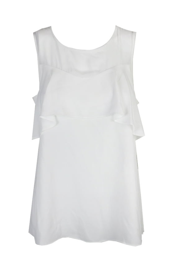 Womens Cloud White Illusion Flounce Top S