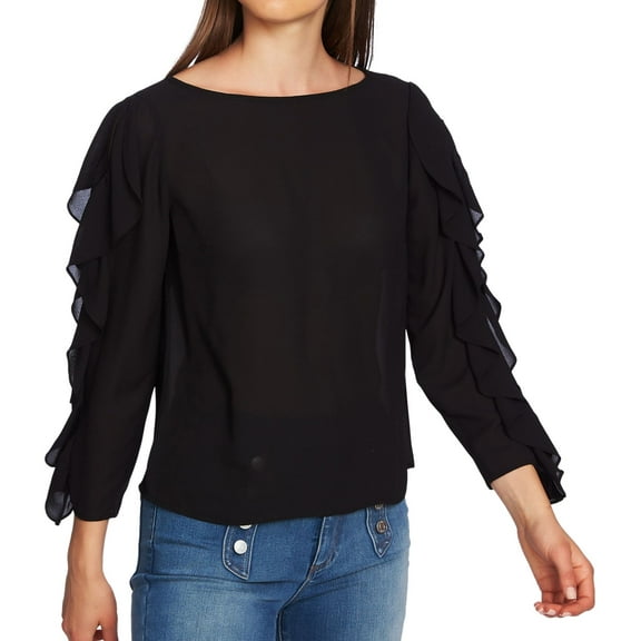 1.State Womens Cold Shoulder Ruffled Blouse