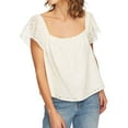 thumbnail image 1 of 1.State Womens Eyelet Square Neck Casual Top Ivory S, 1 of 2