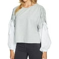 thumbnail image 1 of 1.State Womens Knit Heathered Pullover Top Gray S, 1 of 2