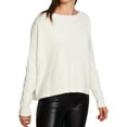thumbnail image 1 of 1.STATE Womens Lace-Up Back Pullover Sweater, Off-White, Large, 1 of 2