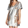 thumbnail image 1 of 1.STATE Womens Sequined Shift Dress, Metallic, Small, 1 of 2