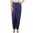 thumbnail image 1 of 1.State Womens Plus Drawstring Flat Front Linen Pants Navy 2X, 1 of 3