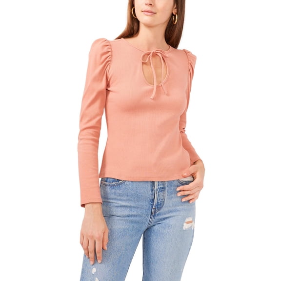 1.State Womens Ribbed Cut Out T-Shirt