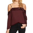 thumbnail image 1 of 1.STATE Womens Ruffled Off the Shoulder Blouse, Red, X-Small, 1 of 2