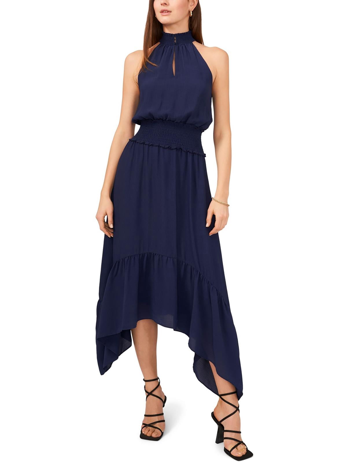 1 state blue dress 1.STATE Women's Scoop-Neck Sleeveless Denim Fit & Flare Dress