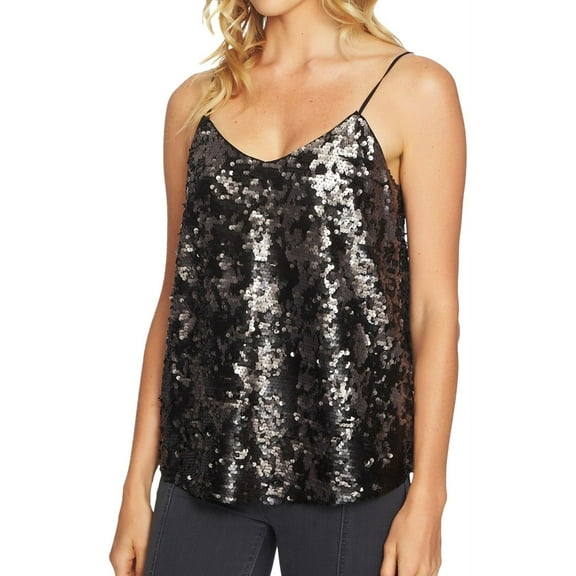 1.STATE Womens Sequins Cami Tank Top, Metallic, Medium