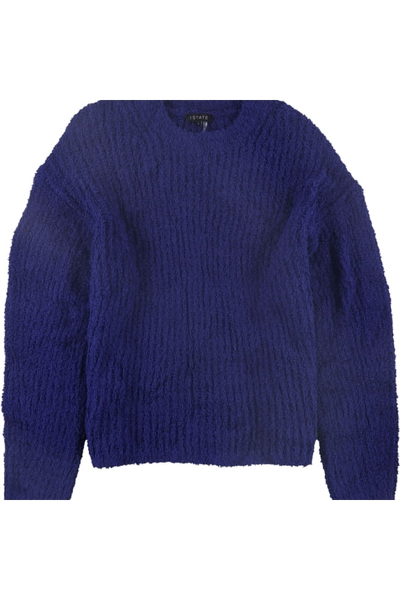 Womens Textured Cozy Mock Sweater Blue XL