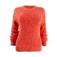 thumbnail image 1 of 1.State Womens Textured Cozy Mock Sweater Orange S, 1 of 13